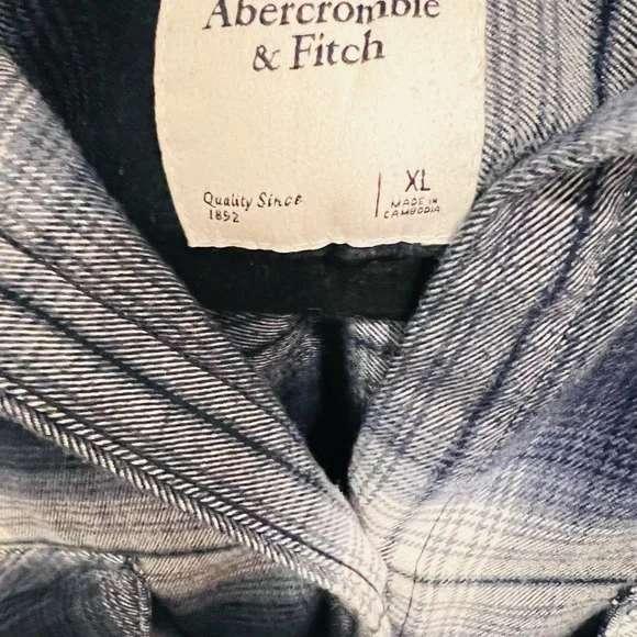 Abercrombie & Fitch Navy Checkered Shirt - Picture 4 of 4